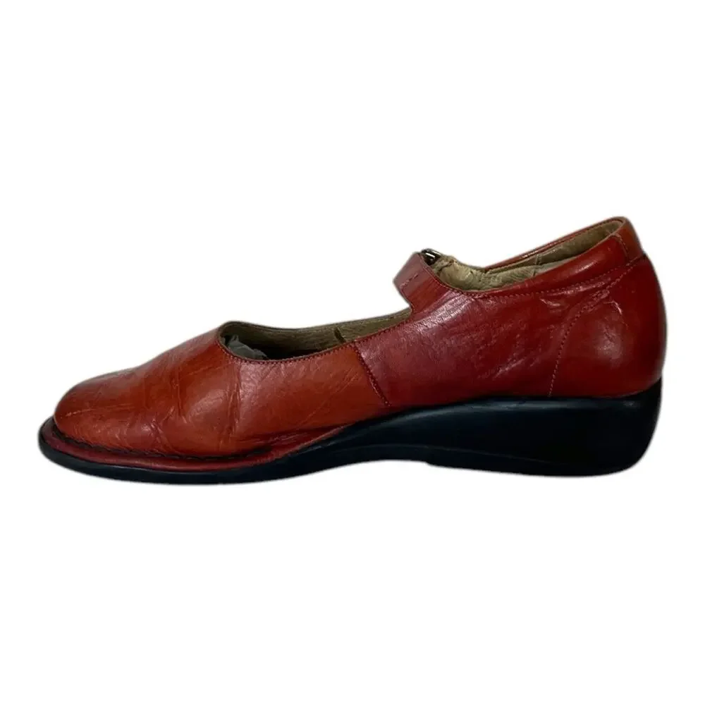 Pikolinos Loafers Brown Mary Jane Buckle Leather Square Toe Women’s Size 7M